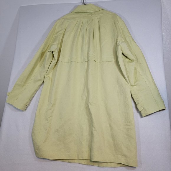 J. Jill Jacket Women's Lined Linen Blend Trench Coat with Pockets Large Tall - Picture 2 of 9